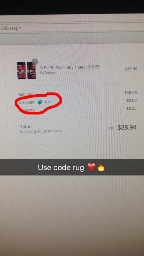 ImVapes's tweet image. @ImVapes: @FaZeRug @brawadis Just used code Rug for FaZe Berry tubs 🔥👌🏻 #UseCodeRug @GammaLabs @GFuelEnergy