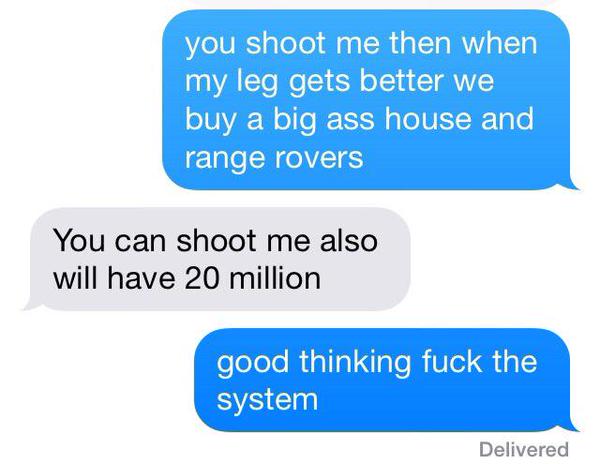 SpeakComedy's tweet photo. "would you shoot your best friend in the leg for 10 million dollars?" http://t.co/1ERGFUkzaP