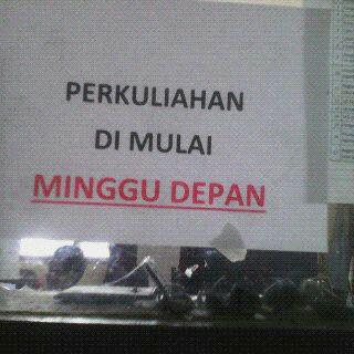 Dear all.. Perkuliahan dimulai minggu depan ya... 😊