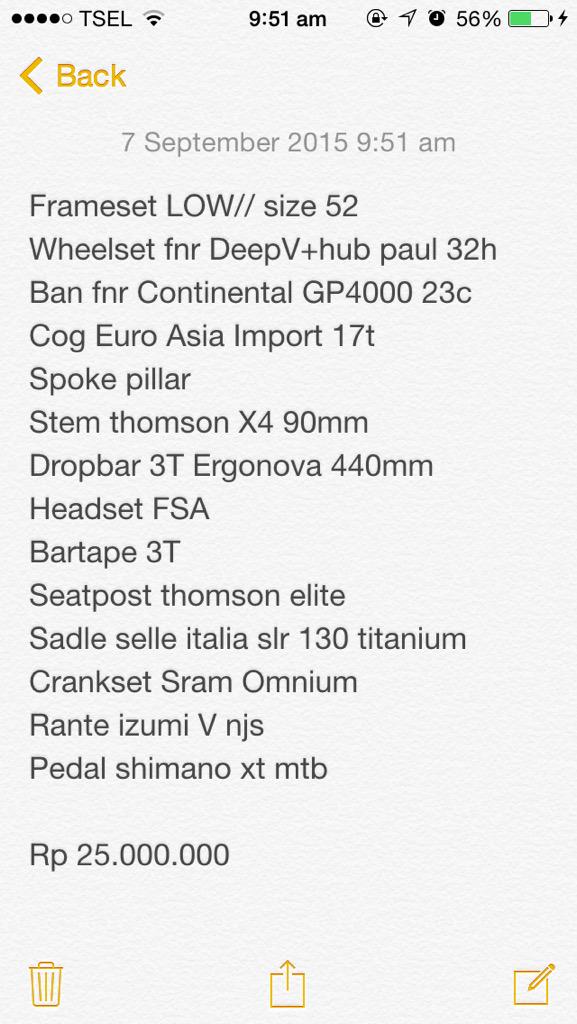 basbolemu's tweet photo. Wts: fullbike, minat add: 520B4B63/line: basbobaskoro @AlcatrazTrack @NFCrews @psyclopista @LifeForFixed http://t.co/hzxVe7sg5w