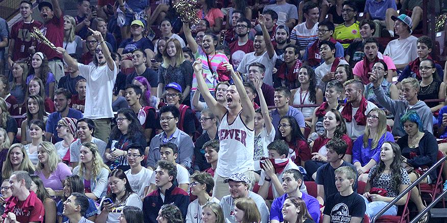 DU_Pioneers's tweet photo. DU welcomes Class of 2019 with annual Pioneer Pep Rally #DU1NATION http://t.co/CtQUSt3afZ http://t.co/9VXJBBIJrB