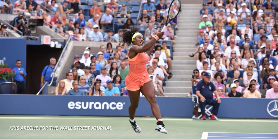WSJ's tweet image. U.S. Open: Williams sisters set up a quarterfinal meeting on.wsj.com/1PVCXhO