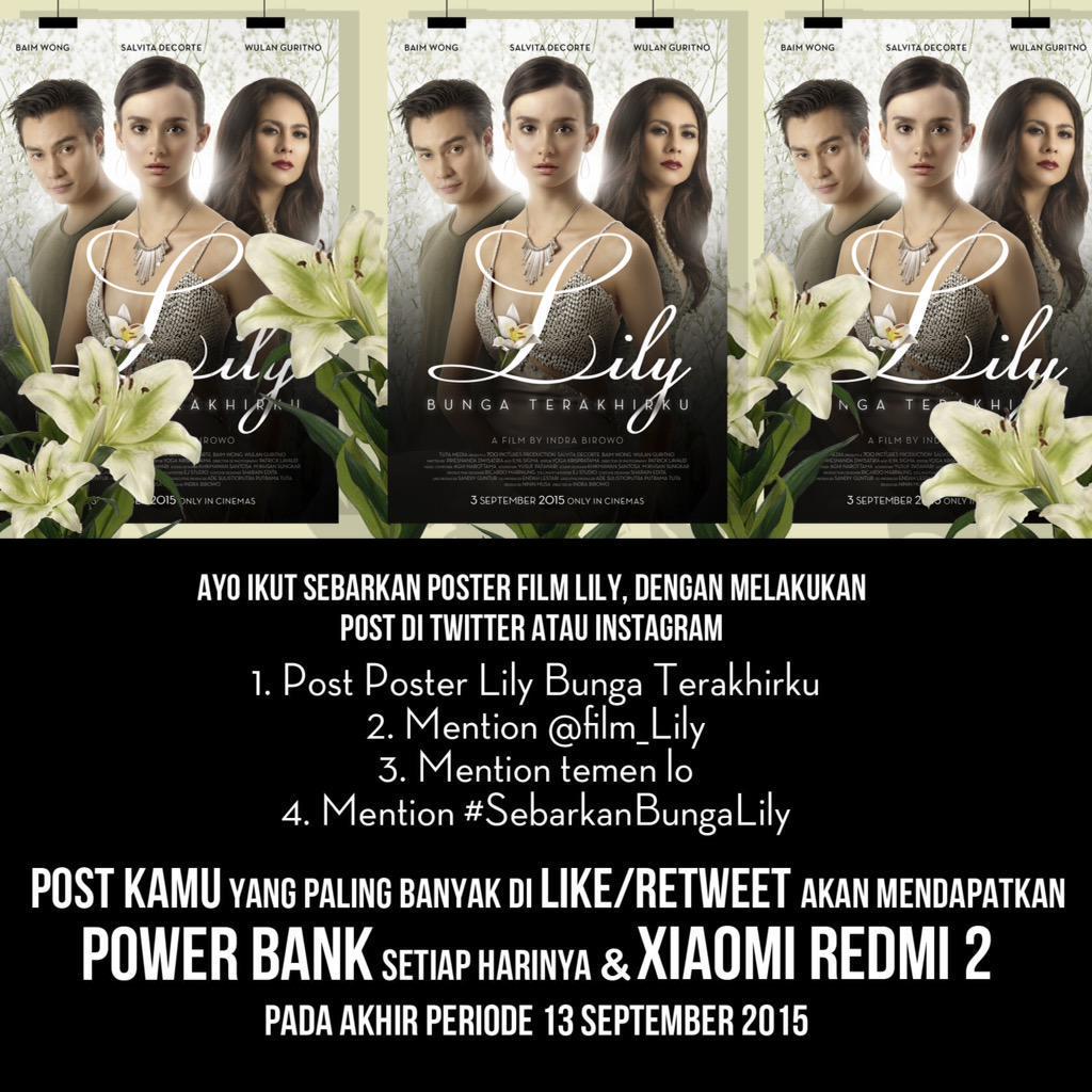 Rieaka1's tweet photo. Lily Bunga Terakhirku @film_lily @IsraAmsul94 @waodeirma09 #SebarkanBungaLily http://t.co/VWIrHAdNfr