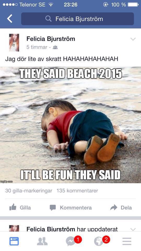 paulakottelin's tweet photo. Att jag hittar detta i Twitterflödet gör mig mer än illamående. Jag kan ej förklara med ord hur VIDRIGA DESSA KRÄK ÄR http://t.co/EEPdVKbR5D