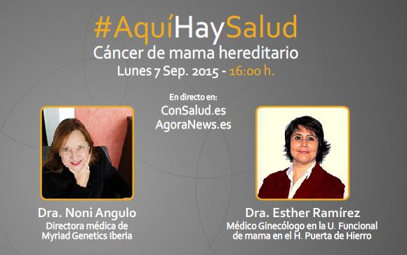 ConSalud_es's tweet photo. Consalud.es emite hoy la tertulia #AquíHaySalud sobre cáncer de mama hereditario http://t.co/fbu62sa8SO cc @agoranews http://t.co/HyGh2mVvmz