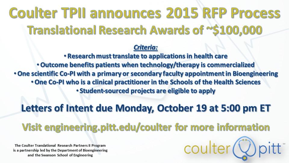 PittInnovates's tweet photo. #PittInnovators $100K in research awards are available. Deadline 10/19 http://t.co/XWiEPYx49M @Pittengineering http://t.co/4k4gxLs88T