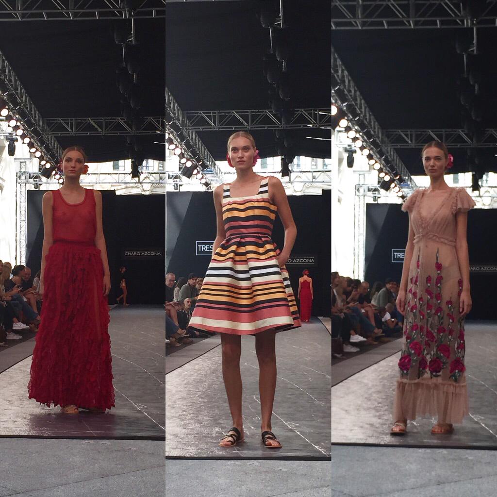 MFSHOWLIVE's tweet photo. Rojas transparencias, rayas preppy y flores delicadas. Es el universo estético de @charoazcona1... #TRESemméMFSHOW http://t.co/cCHFDimfy1