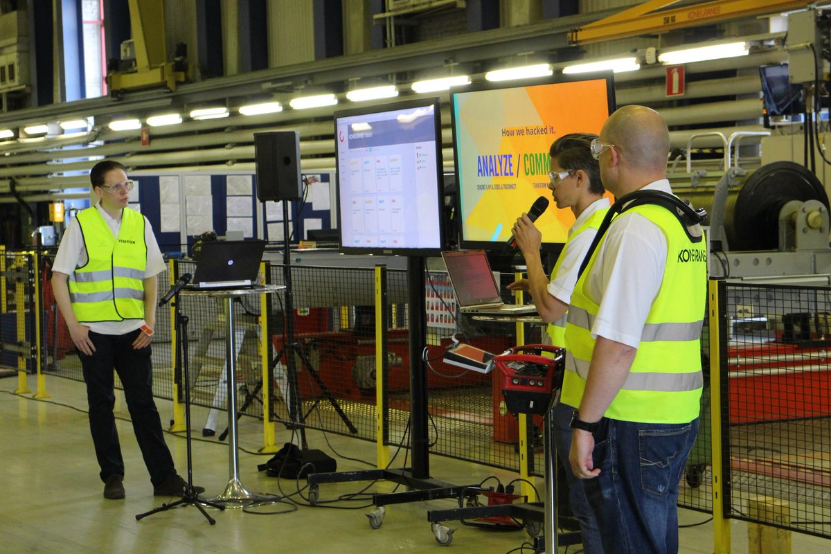 Konecranes's tweet photo. In Photos: Day 3 of #IndustryHack. Demo Time! #hackthemaintenance (photos by Mika Virta) http://t.co/r1bU9FZMY5