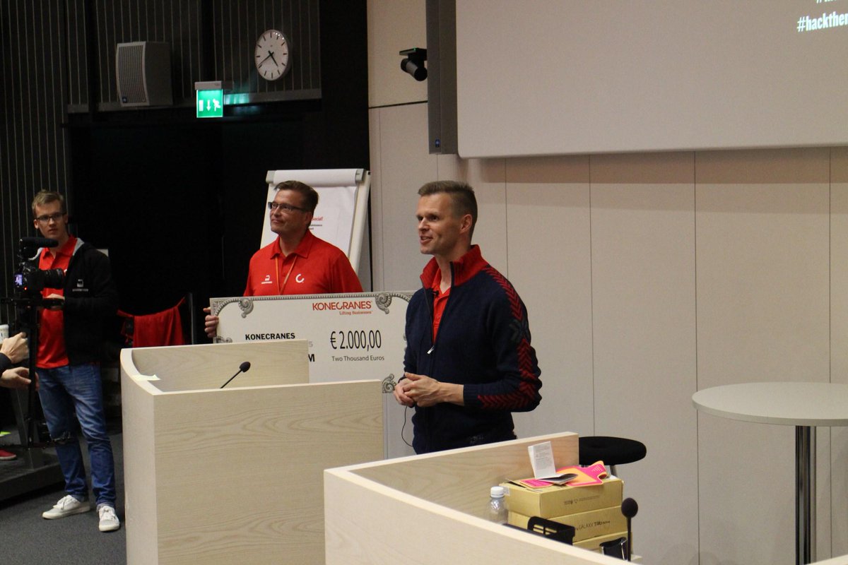 Konecranes's tweet photo. In Photos: Day 3 of #IndustryHack. Awarding Ceremony #hackthemaintenance (photos by Mika Virta) http://t.co/9fZi872zvO