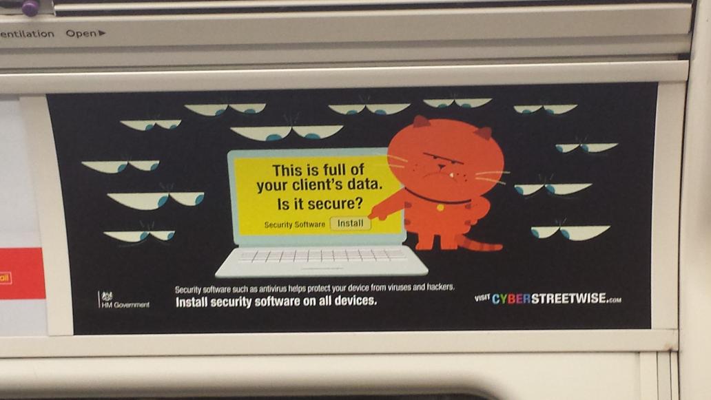 andreabossi's tweet photo. Pubblicità governativa x antivirus:Quando un governo passa ai fatti e non solo parole. #london #subway @Digital_Day http://t.co/3St9fRDwtg