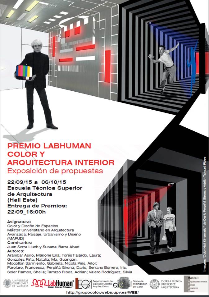 LabLENI's tweet photo. ¡Entrega de premios concurso del pasillo!; 22 de Sept. 16:00h
@UPV @LabHuman #ColoryArquitecturaInterior http://t.co/2HjZrahmid