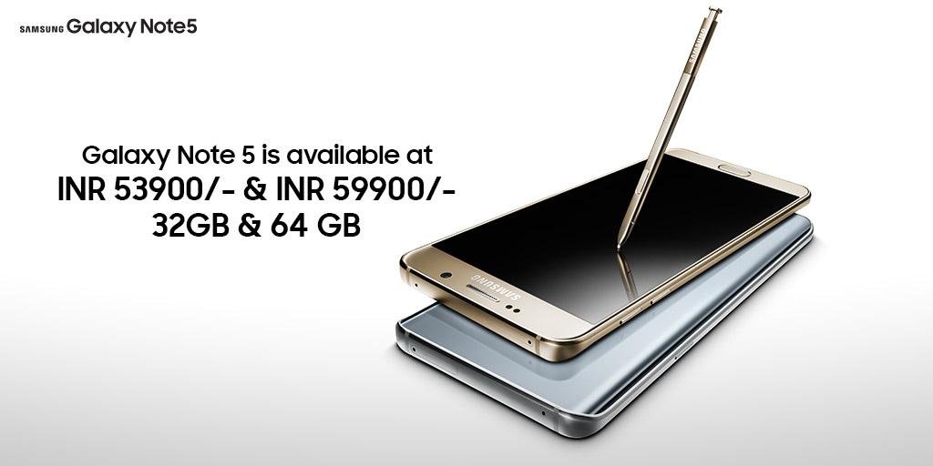 Rajuu369's tweet photo. The 32 GB #GalaxyNote5 will be available in Indian markets starting this month with the best buy price of Rs 53,900. http://t.co/LXHJChS2I8"