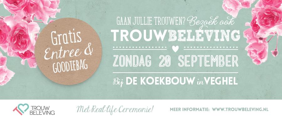 Zijn jullie er ook bij? 20 september is het zover! De eerste Trouwbeleving bij de Koekbouw in #veghel #trouwbeurs