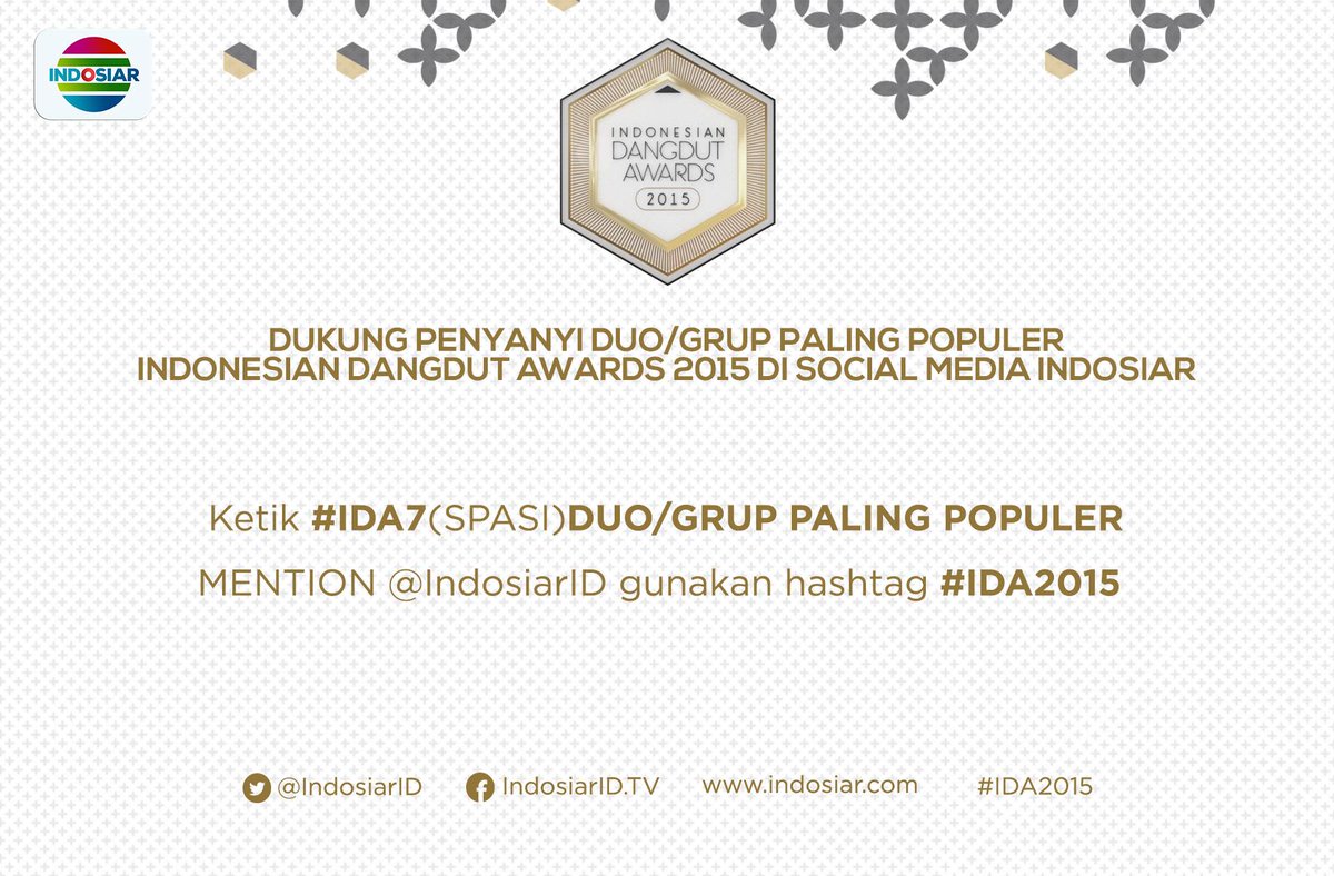 Tweet juga dukungan kamu untuk kategori "Duo/Grup Paling Populer" di #IDA2015