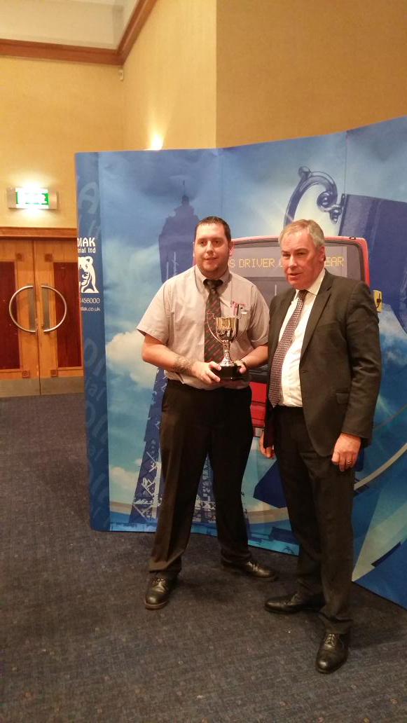 Jodesfraser's tweet photo. So proud of my hubby @wammoody winner of transdev bus driver of the year. #blackpool #ukbdoy #proud http://t.co/IpBYkzdR0b