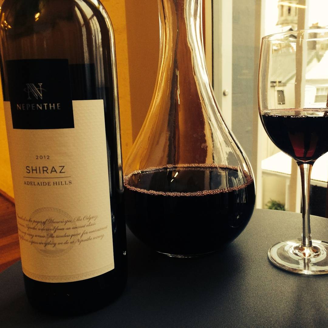 A glass of #NepentheWines Shiraz - Makes a Monday much better!
 #AdelHills #winetime
