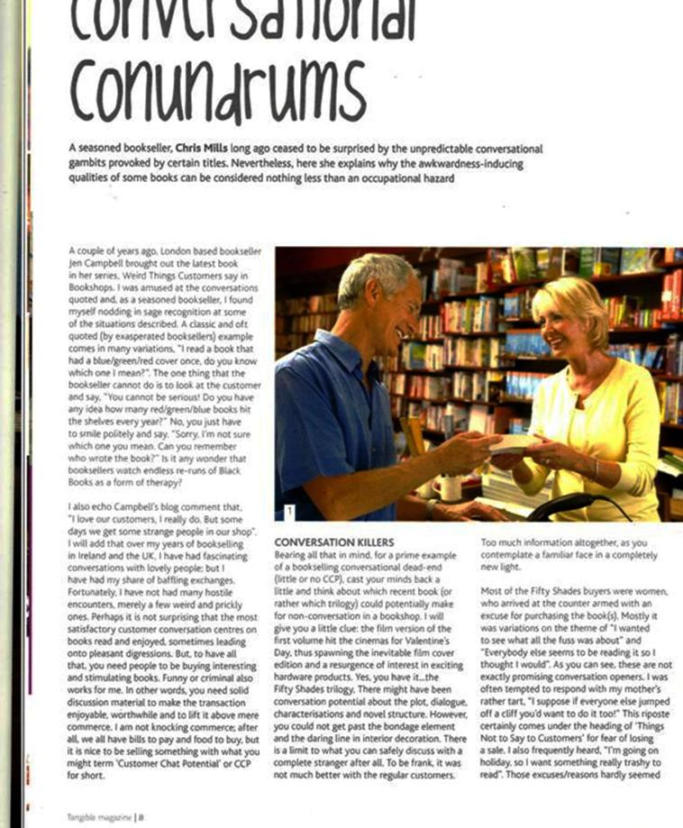 Landing_Tales's tweet image. I was delighted to have a #bookselling theme piece printed in lovely @Tangiblemag (now a healthy one-year old!).