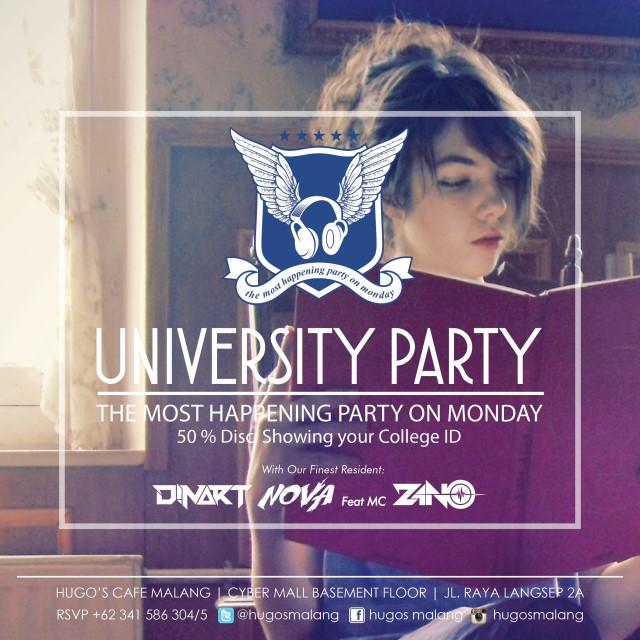 UnParHugos's tweet photo. Night school on monday #UNIVERSITYPARTY 50% off your dance @HugosMalang w/ @eventmalang @mr_ragiel @dinar_kemana_ya http://t.co/3KRmEoMXml