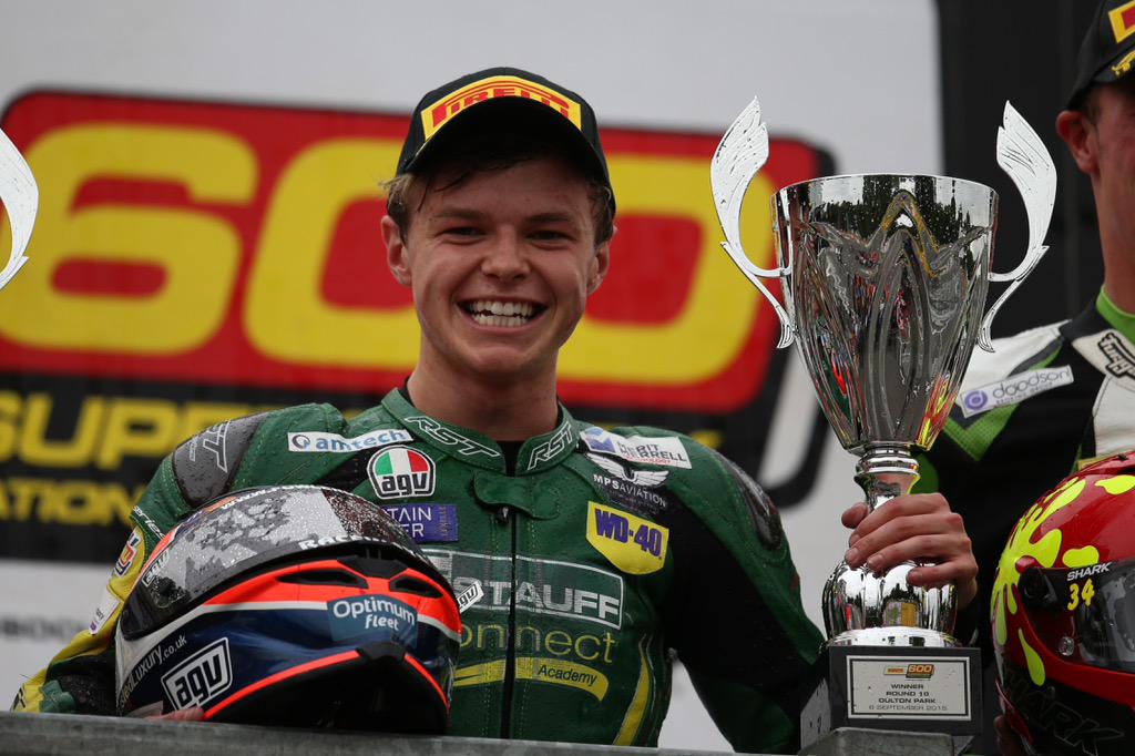 tarranmac95's tweet photo. The picture says it all, so happy to get my 3rd win of the year! Big thanks to @GRMotoSport for all their hard work 😁 http://t.co/X13NNcsomo