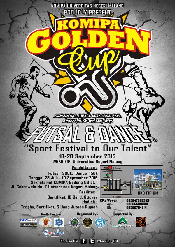 Komipa_UM's tweet photo. @eventmalang @MahasiswaUM_ @acaraapa_com @jubelmalang @ayamnelongso @ngalamlop  Ayo daftar tim futsal dan dance SMA http://t.co/C1HzYq1GRy