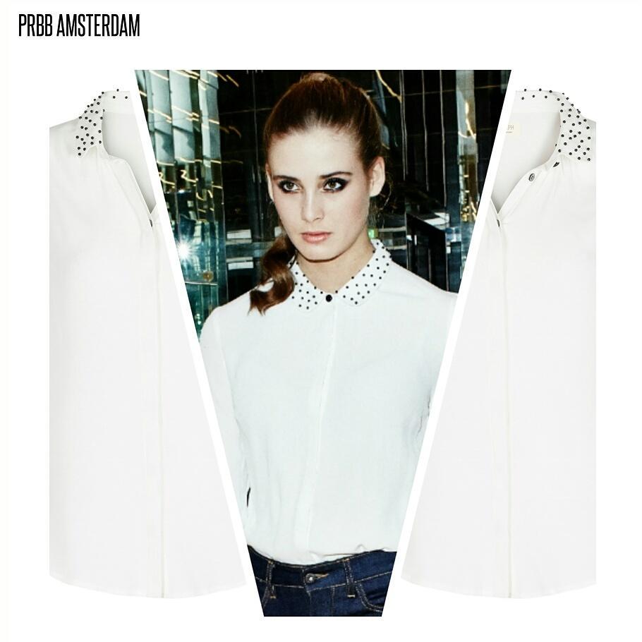 PRBB020's tweet photo. Classic Numph white shirt with a twist  #fashion #style #pr #prbb #amsterdam http://t.co/X6ckaAt06K