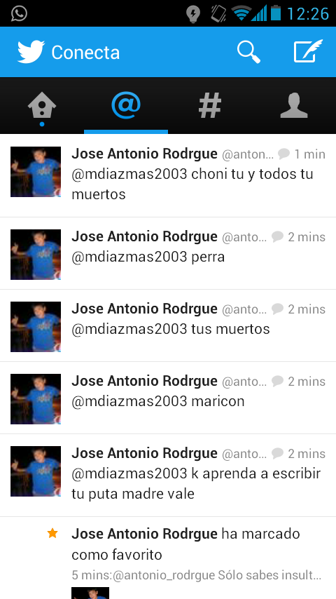 mdiazmas2003's tweet photo. Un pobre chaval insultando sin  nesecidad y sólo podía insultar lo demas d ablar cordialmente eso pa su casa...jajaja http://t.co/Ssq8pho0Vn