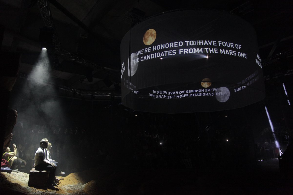 MarsOneProject's tweet photo. A photo impression of @bjornborg's #TrainingForMars fashion show on August 24th. http://t.co/LQnUZkUeWn