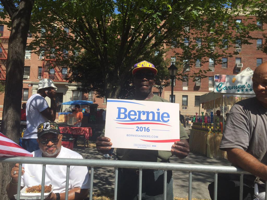 People4Bernie's tweet photo. The #WestIndianDayParade knows how to #FeelTheBern people shouting BERNIE BERNIE http://t.co/YAN3yrXSdd