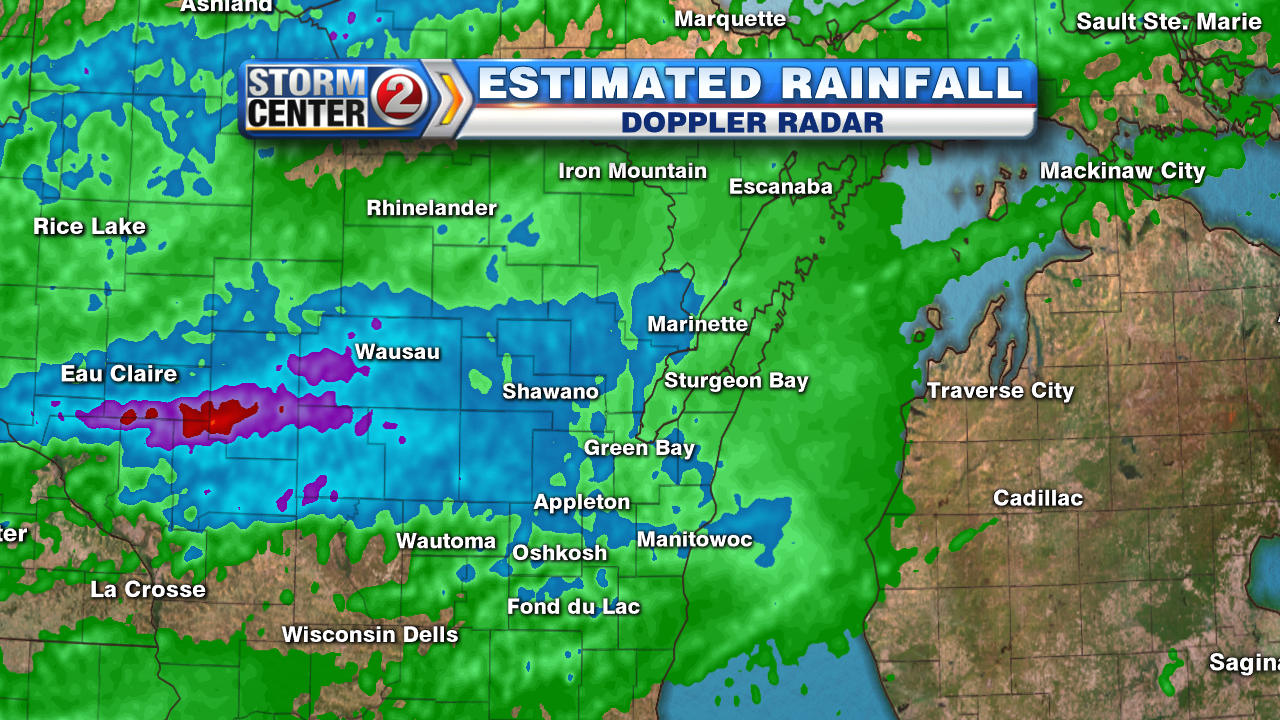Wbay Tv 2 On Twitter Doppler Radar Estimated Rainfall Through Last Night Green Less Than 1 Blue 1 3 Purple 3 6 Wbay Http T Co Xlxjrplruh