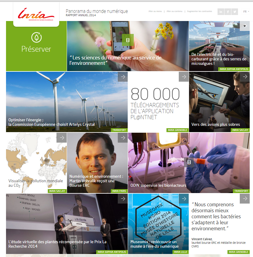 Inria's tweet photo. Les sciences du numérique au service de la protection de l'#environnement http://t.co/RLIbxLFLYT #RA2014 http://t.co/7SMdV0D1Gu