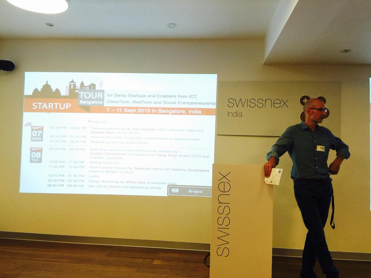 purusharthaa's tweet photo. With Dr Balz Strasser at startup tour inaugural session. #startup #pracman #swissnex-bangalore @prateekkhare http://t.co/1iPxC6R9kA