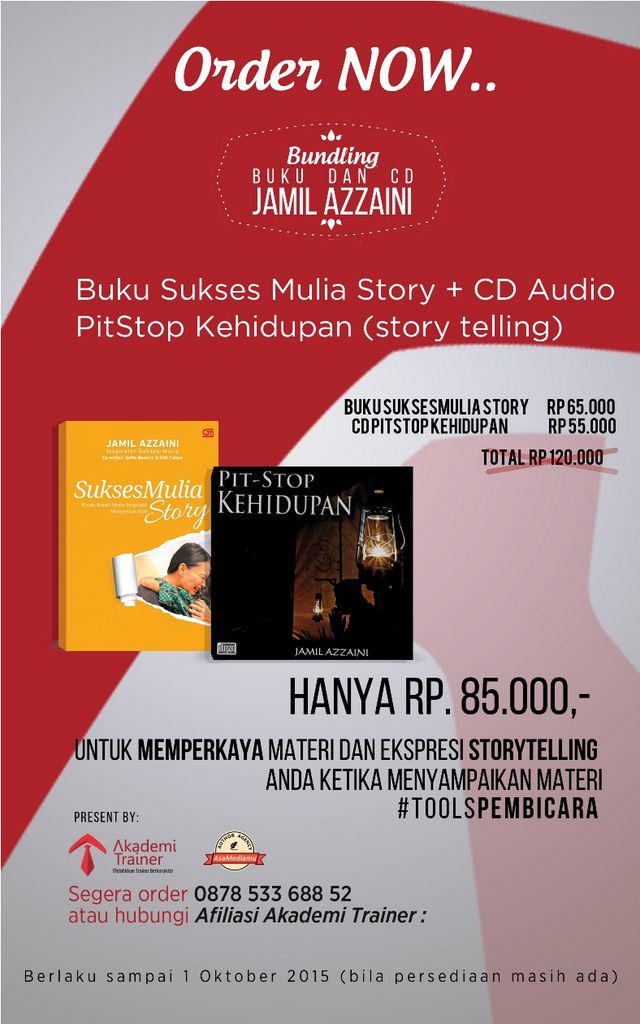 Akademi_Trainer's tweet photo. #ToolsPembicara buruuan bundling buku dan CD @JamilAzzaini  buat memperkaya materi dan ekspresi story telling Anda.. http://t.co/prmrg8YAyf