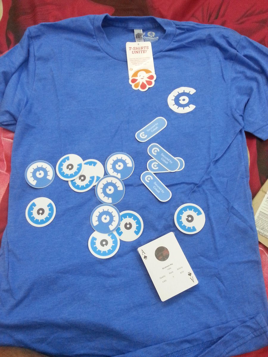 Just received awesome tshirt, deck of cards and stickers from <a href="/cobalt_io/">Cobalt</a>