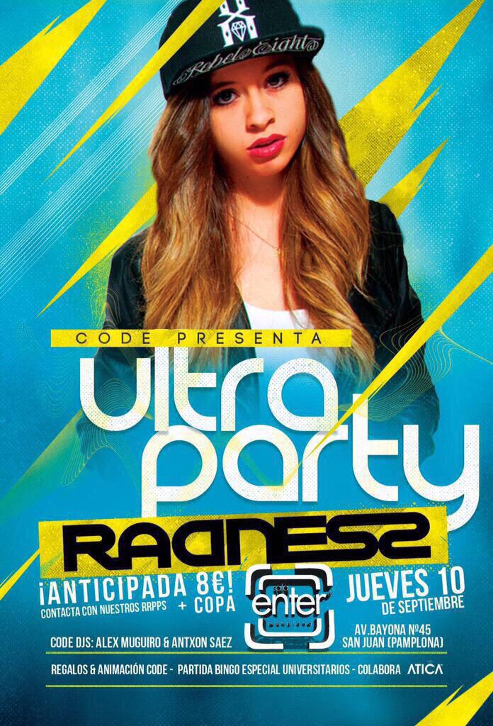 Kubo_Pamplona's tweet photo. Ya tienes a la venta tu entrada anticipada para @RADNESSDJ jueves en... @EnterPamplona con @AlexMuguiro y @AntxonSaez http://t.co/o8R1Aj6uxP