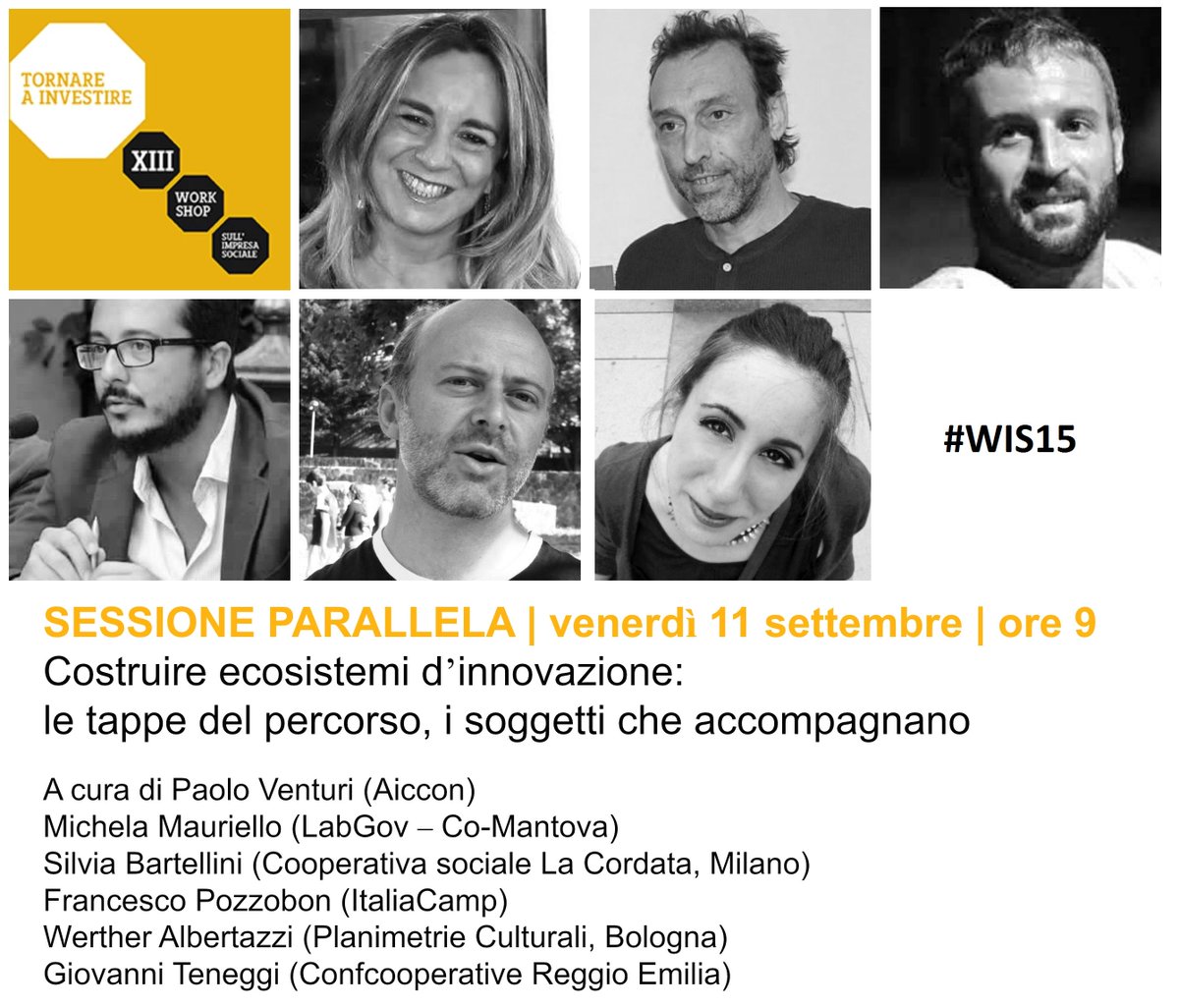 AICCONnonprofit's tweet photo. Costruire ecosistemi d’ #innovazione | Venerdì 11 settembre ore 9 al #WIS15 http://t.co/iQeg1oPl2w http://t.co/RpmJOEbn6H