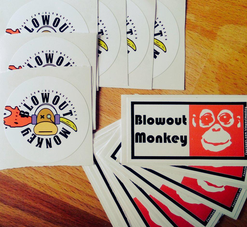 BlowoutMonkey's tweet photo. Neue Sticker am Start #Läuft #BlowoutMonkey #Promo http://t.co/3NNeOD0gau