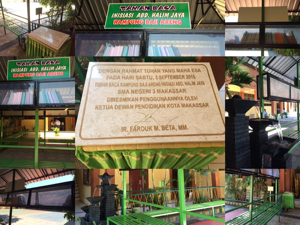 Peresmian Taman Baca Kampung Baji Areng Inisiasi Bpk. Abd. Halim Jaya. Pada hari Sabtu, 5 September 2015.