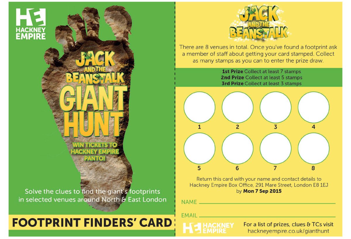 Today is the final day of our #GiantHunt! Drop your Hunt Cards off at Box Office to enter our prize draw. Good luck!