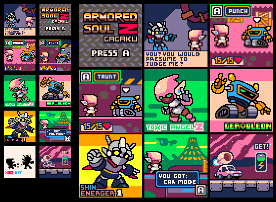 castpixel's tweet photo. Armored Soul Z 雅楽 A #pixelart jrpg mockup using the #Pico8 palette,at 1/2 size (64x64) #gamedev #anime @pixelsweekly http://t.co/ZqeLBjt1S2