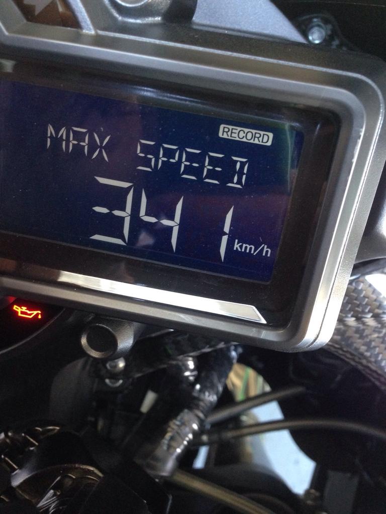 MOTOCI_Romero's tweet photo. La semana pasada rozando el club d las 200 mph, 321 km/h d gps,en @AragonMotorLand con la Ninja H2R!Pronto en La Moto http://t.co/iTUnSuAcq9