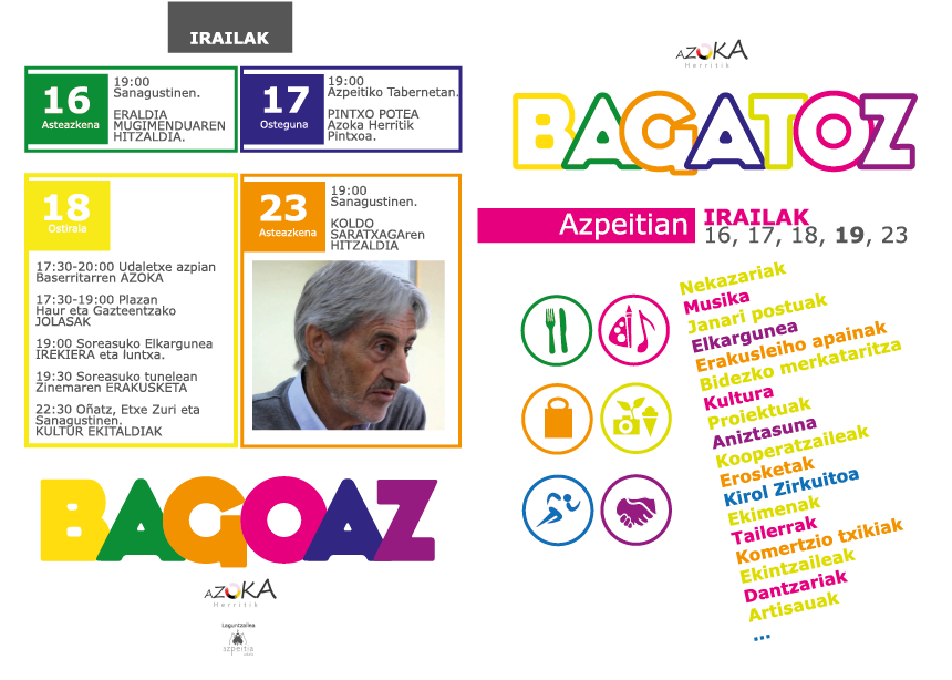 AzokaHerritik's tweet photo. Hemen dituzue #AzokaHerritik2015-eko egitarauak: orokorra, larunbatekoa eta haurrena. Bagatoz!! http://t.co/tgYsYANFDy