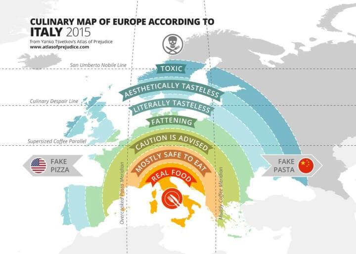 BrilliantMaps's tweet photo. European Food According to Italians - http://t.co/qRKNXeZkvl http://t.co/K90w9cJO6y
