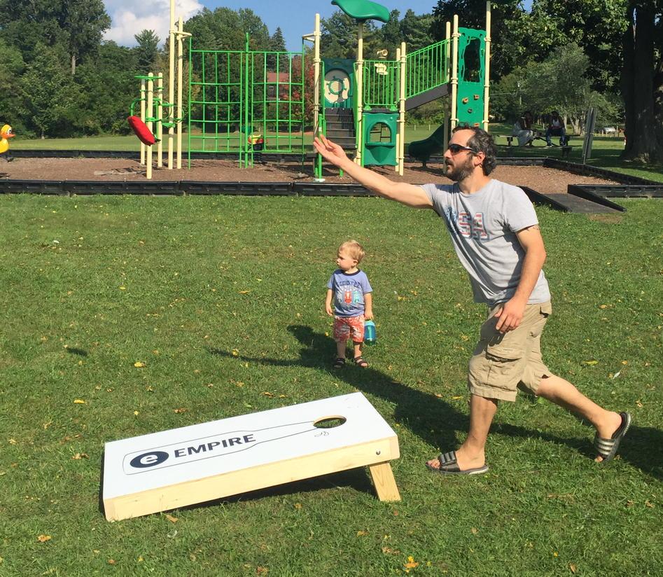 empirebrew's tweet photo. Work hard, play hard. Happy Labor Day everyone! #StaffParty #CompetitiveCornHole http://t.co/6WattBwNir