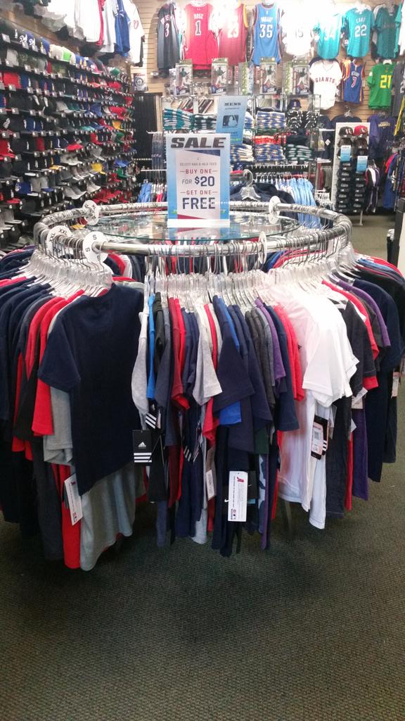 js_tacoma's tweet photo. Happy Labor Day! Last day of this sale! Get select MLB and NBA T-shirts on sale for $20 and get the 2nd shirt FREE! http://t.co/uSqn2BDg1R