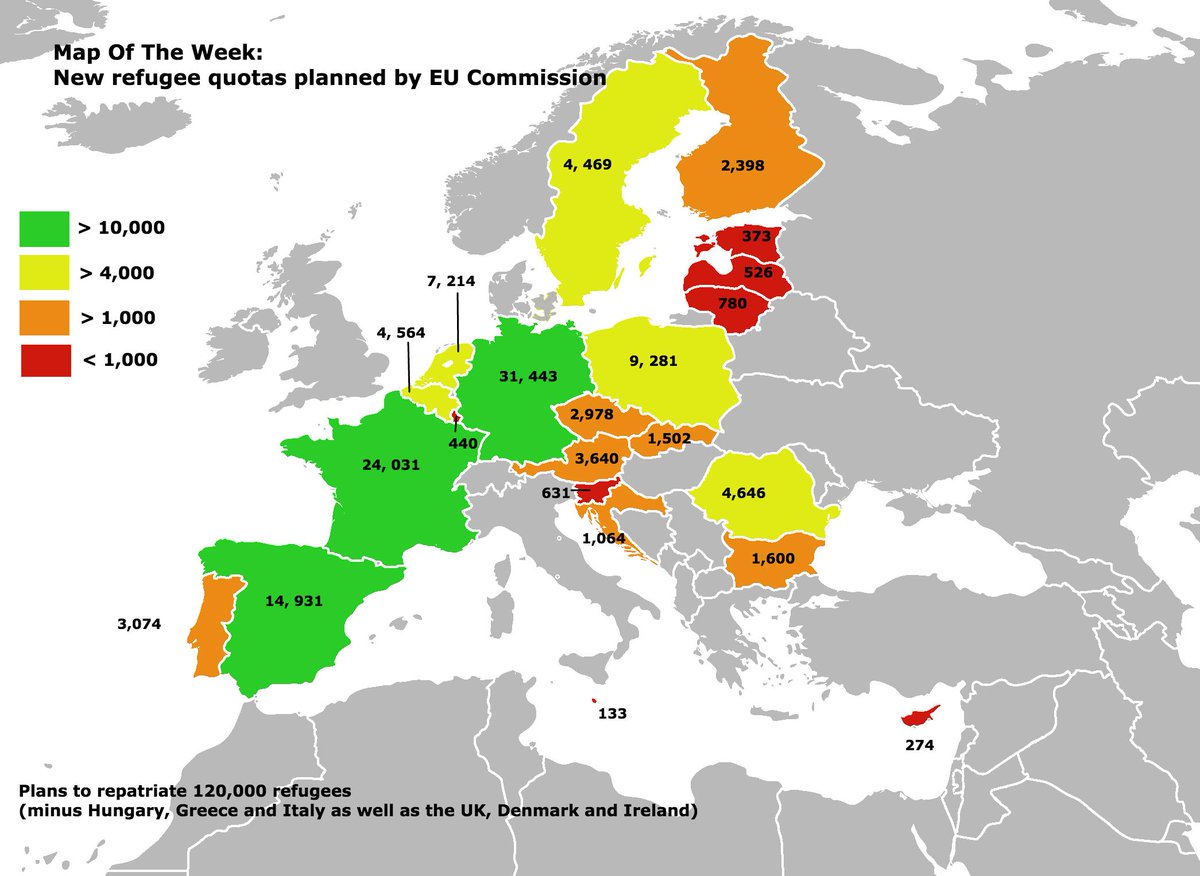 cafebabel_ENG's tweet photo. #MapOfTheWeek: Who's taking in the most #refugees in the @EU_Commission's quota proposals? http://t.co/rfKnWuFyby http://t.co/jusUxySIwf