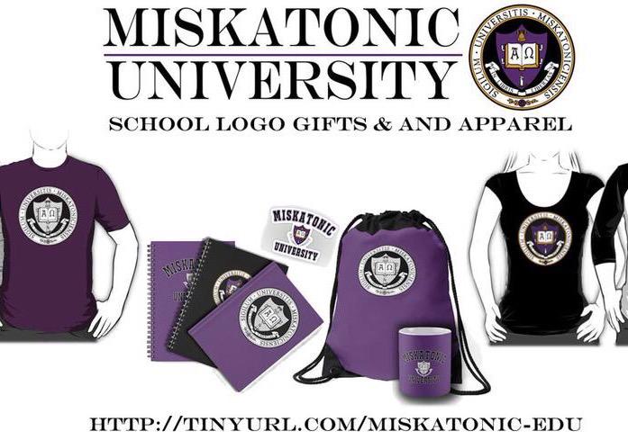 reaganflyg's tweet photo. 20% off all Redbubble orders today only. Get your Miskatonic Univ gifts and apparel! http://t.co/oe1smSQSkO http://t.co/3IbYd7uDvb