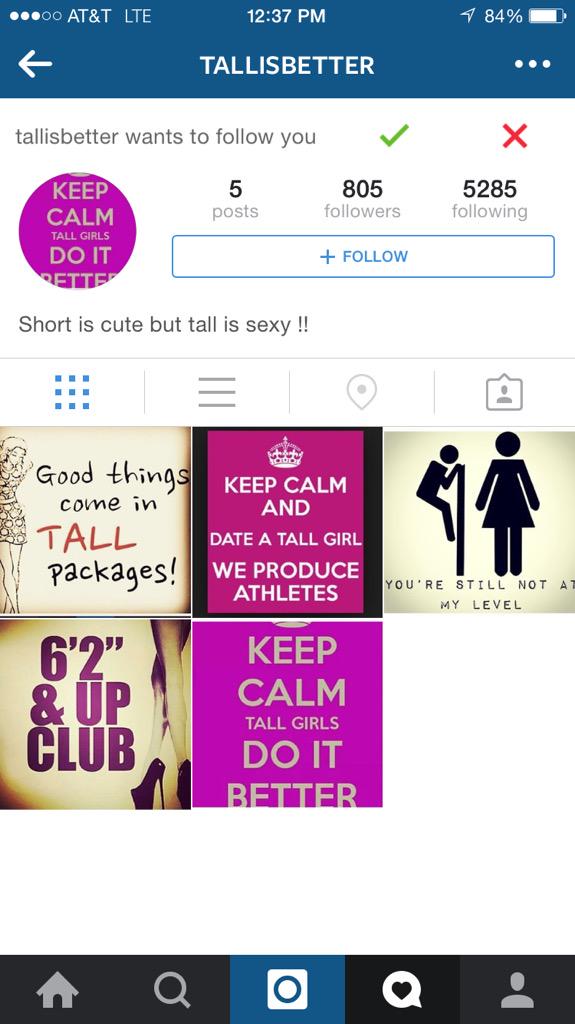 gladwillbrennah's tweet photo. When "tall is better" requests to follow you..😅 http://t.co/agQp7wQXqi