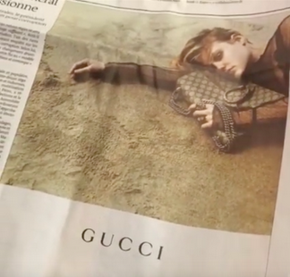 Lepa990's tweet photo. Page three of @lemondefr - @gucci commercial. 
Aren't you ashamed of yourselves? :( 
via @PaladinCornelia http://t.co/i5L6NCcYJ1