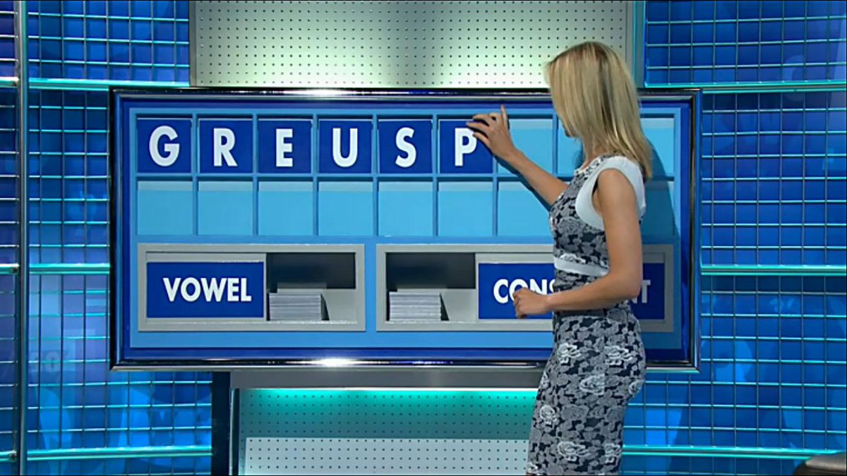 RachelRileyFC's tweet photo. Rachel during the letters rounds of today's #Countdown on Channel 4. #BlueFlowerPower http://t.co/JhbNxd4dAx
