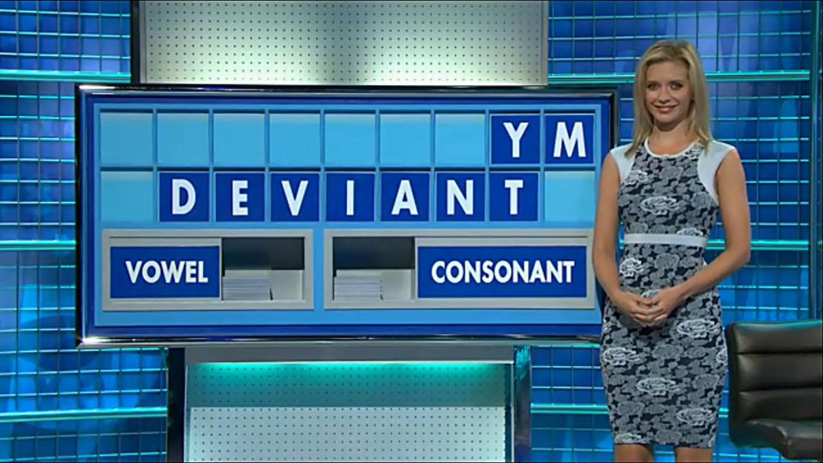 RachelRileyFC's tweet photo. Rachel during the letters rounds of today's #Countdown on Channel 4. #BlueFlowerPower http://t.co/BfnXmhdG5z